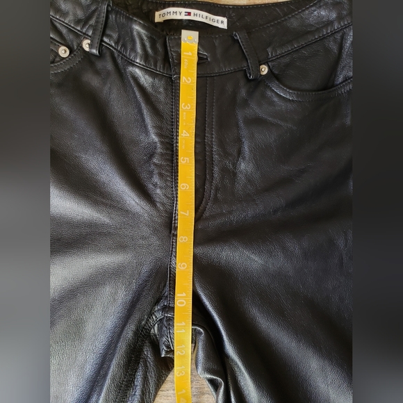 Tommy Hilfiger Women's Black Vintage Leather Pants. Size 8. Real Leather. Vintag - Picture 8 of 11